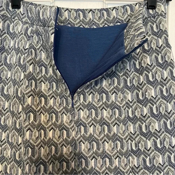 Maeve Anthropologie Emmy Textured Pencil Skirt Women’s S -Blue Geometric Motif - Picture 11 of 13